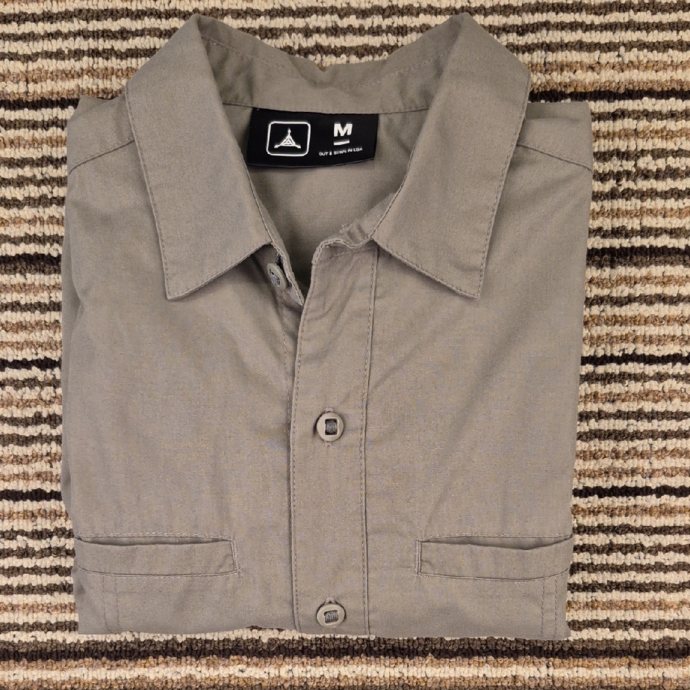 TRIPLE AUGHT DESIGN Army Green Military Cotton Blend Sz M Mens Long Sleeve Shirt